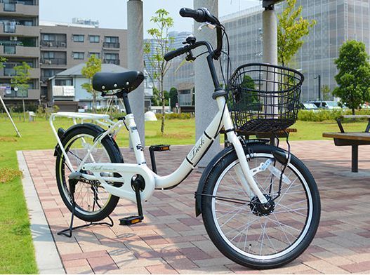 おしゃれな小さめ自転車 後ろかごをつけられるshikishima ティーク